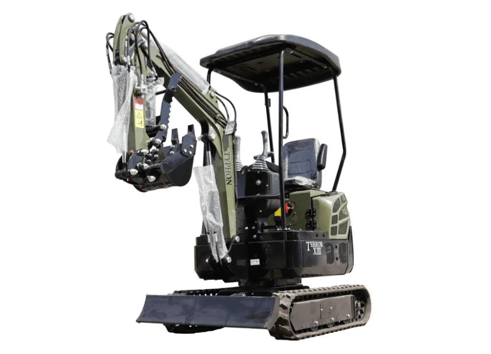 TYPHON TERROR XIII Mini Excavator – 1.3 Ton Trench Digger with Canopy, Hydraulic Thumb Clip, 13.5hp B&S Engine USA - Image 5