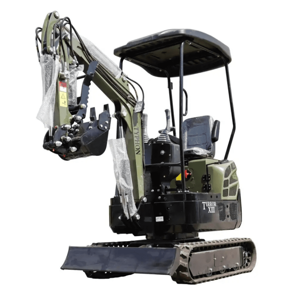 TYPHON TERROR XIII Mini Excavator – 1.3 Ton Trench Digger with Canopy, Hydraulic Thumb Clip, 13.5hp B&S Engine USA - Image 3