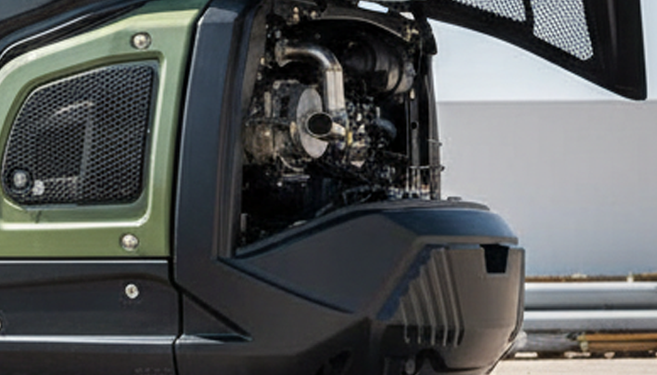 Kubota V2607 56.9 HP diesel engine close-up