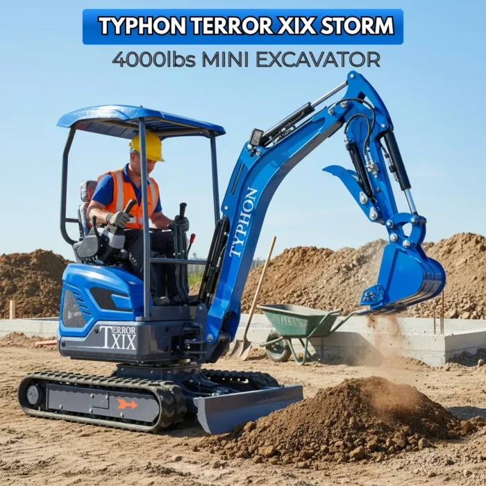 TYPHON TERROR XIX STORM Mini Excavator w 4000lbs Kubota D902 Diesel Engine