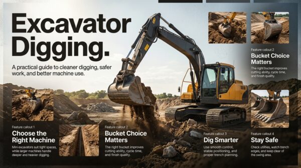 Excavator Digging Guide: Tips, Buckets, and Safety