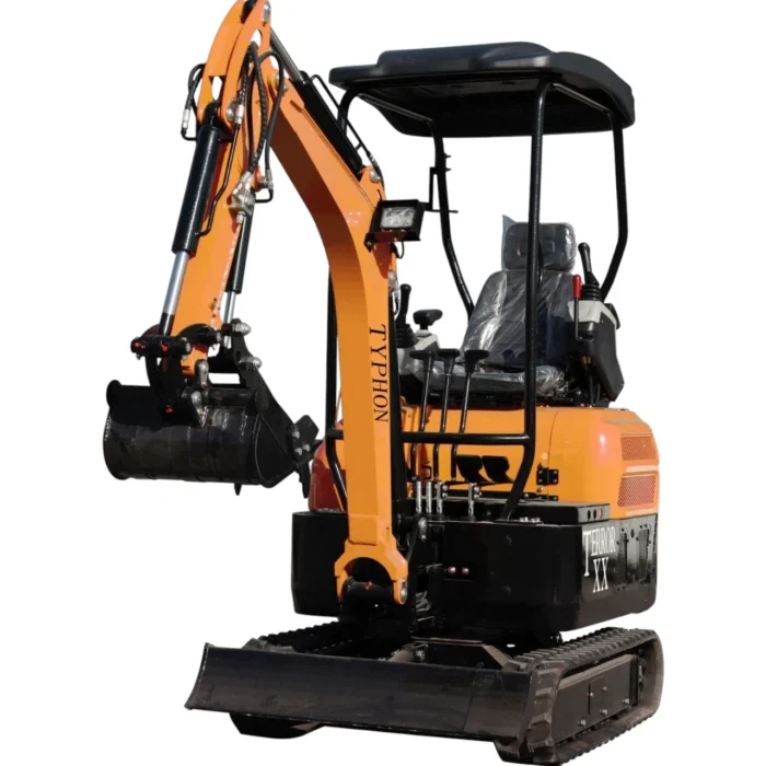 2025 4,000 lb TYPHON TERROR XX Mini Excavator Rubber Track with Kubota D902 Diesel Engine USA