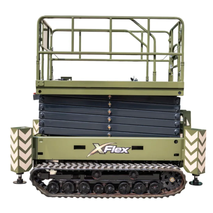 TYPHON xFlex-4068ET Electric Rubber Track Scissor Lift 3.2 Ton with 5.4HP Hydraulic Pump Motor Drive and Hydraulic Lifting Cylinder, 40 ft Max Lifting Height