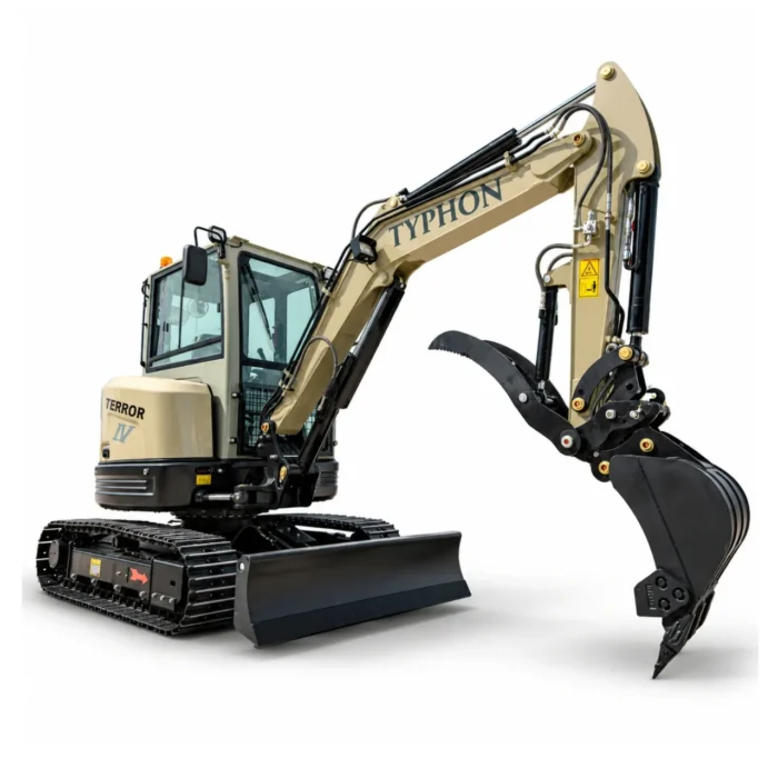TYPHON TERROR IV PROPACT 9,000 lb Mini Excavator – Kubota D1703, AC/Heat Cab & Metal Tracks